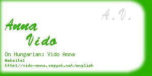 anna vido business card